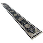 800 x 80cm Persian Kasha, Navy Blue Runner Rug