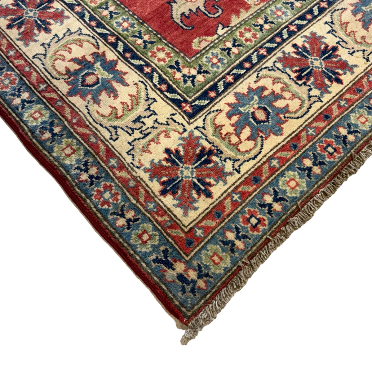 241 x 164 cm Hand Knotted Afghan Kazak Wool Rug