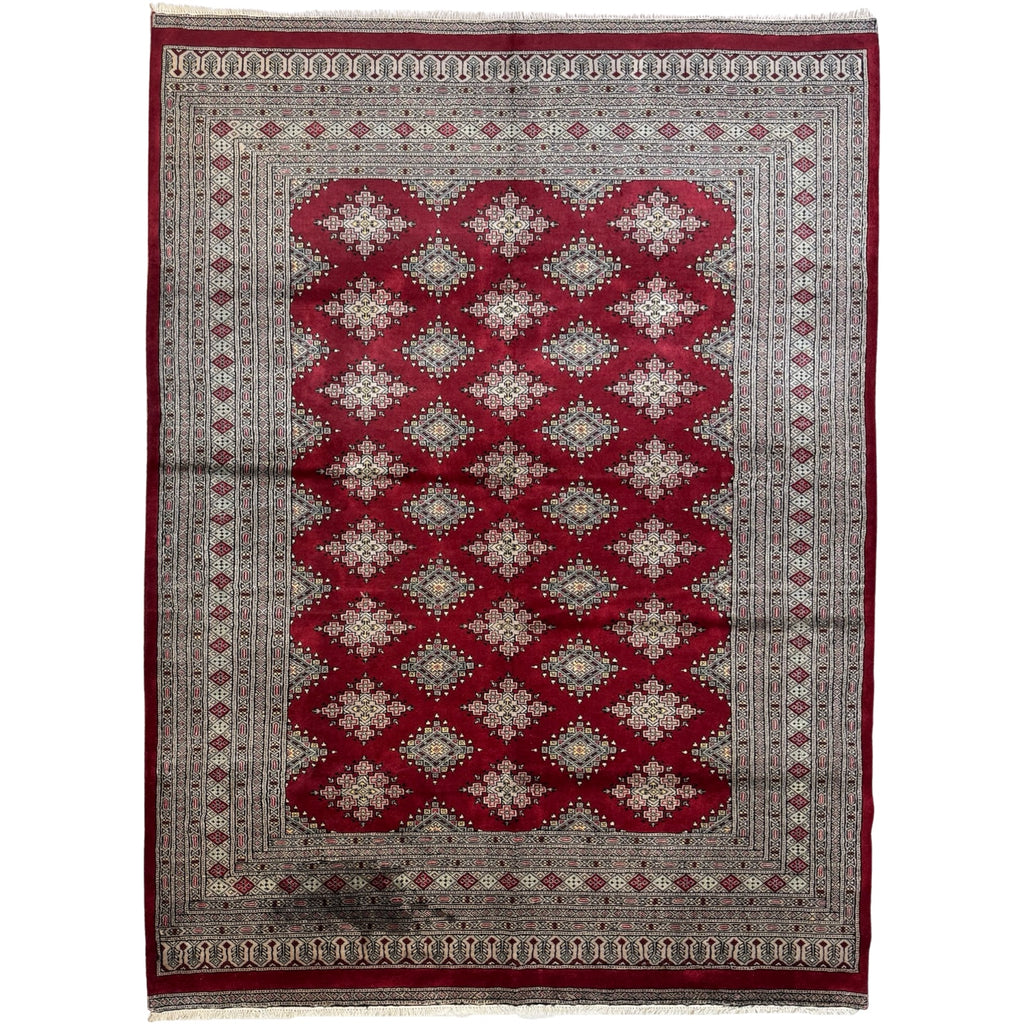 252 x 184 cm Hand Knotted Beige Karachi Jaldar – Wool Rug