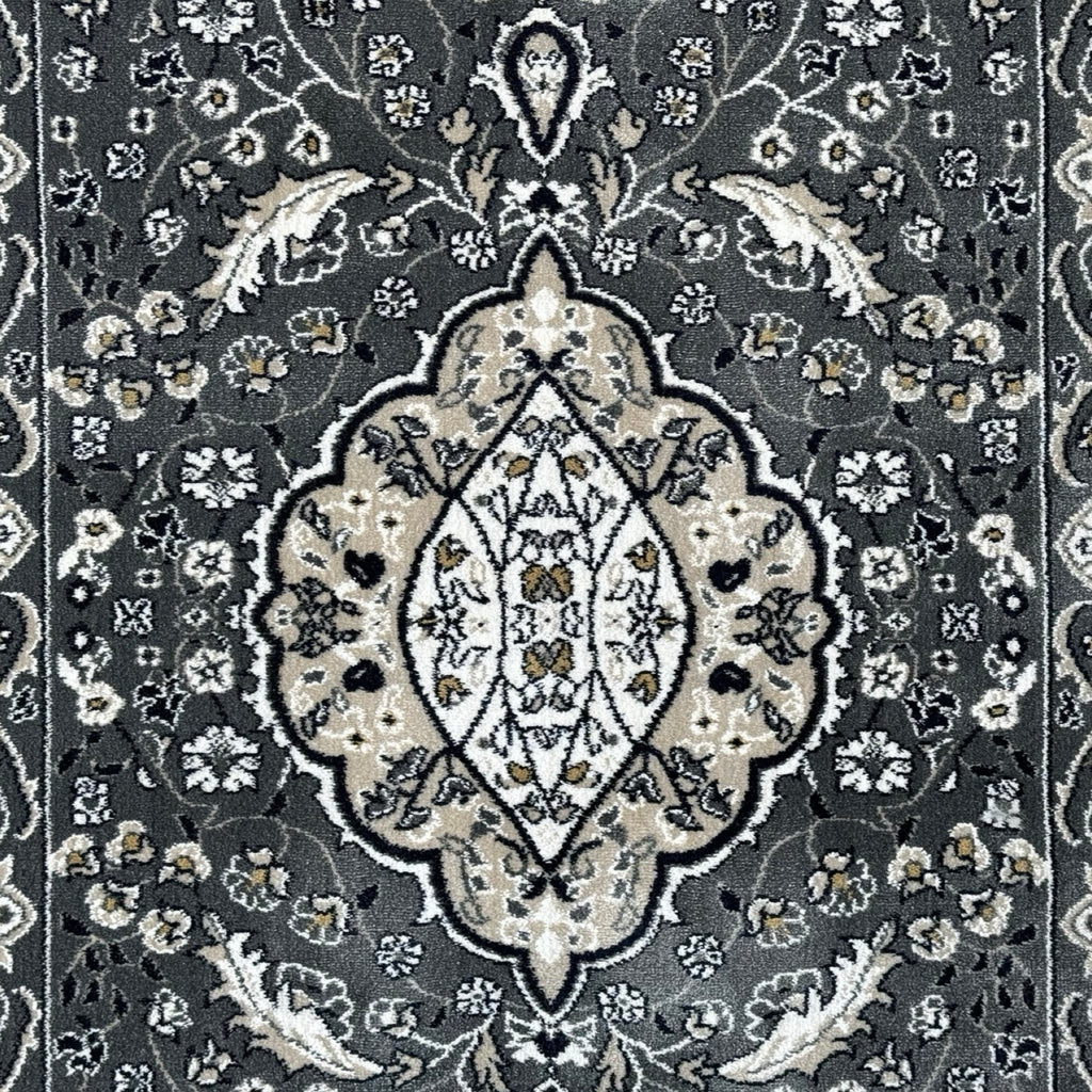 800 x 80cm Persian Mashad – Grey Runner Rug