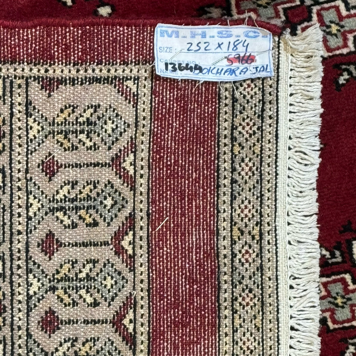 252 x 184 cm Hand Knotted Beige Karachi Jaldar – Wool Rug