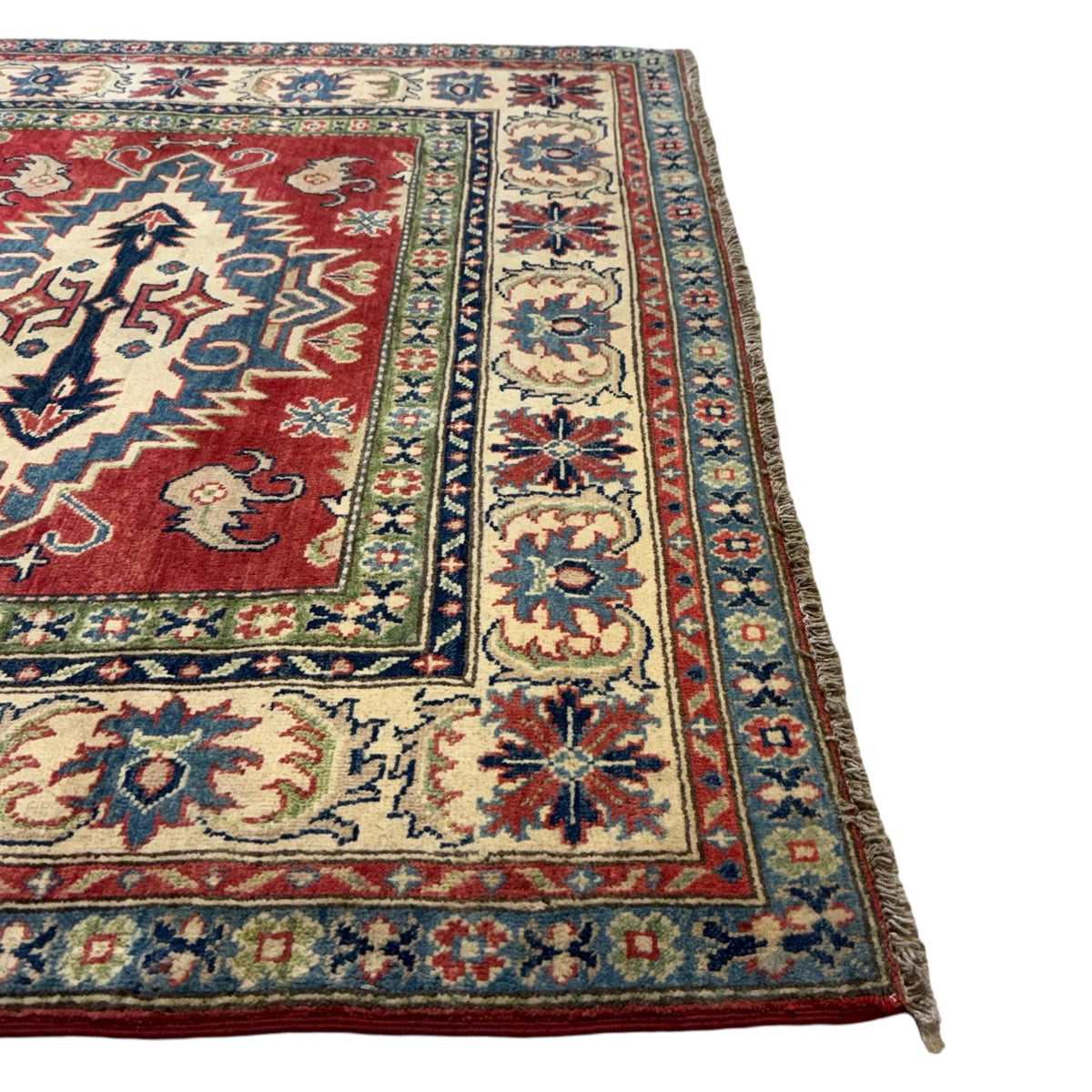 241 x 164 cm Hand Knotted Afghan Kazak Wool Rug