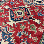 241 x 164 cm Hand Knotted Afghan Kazak Wool Rug