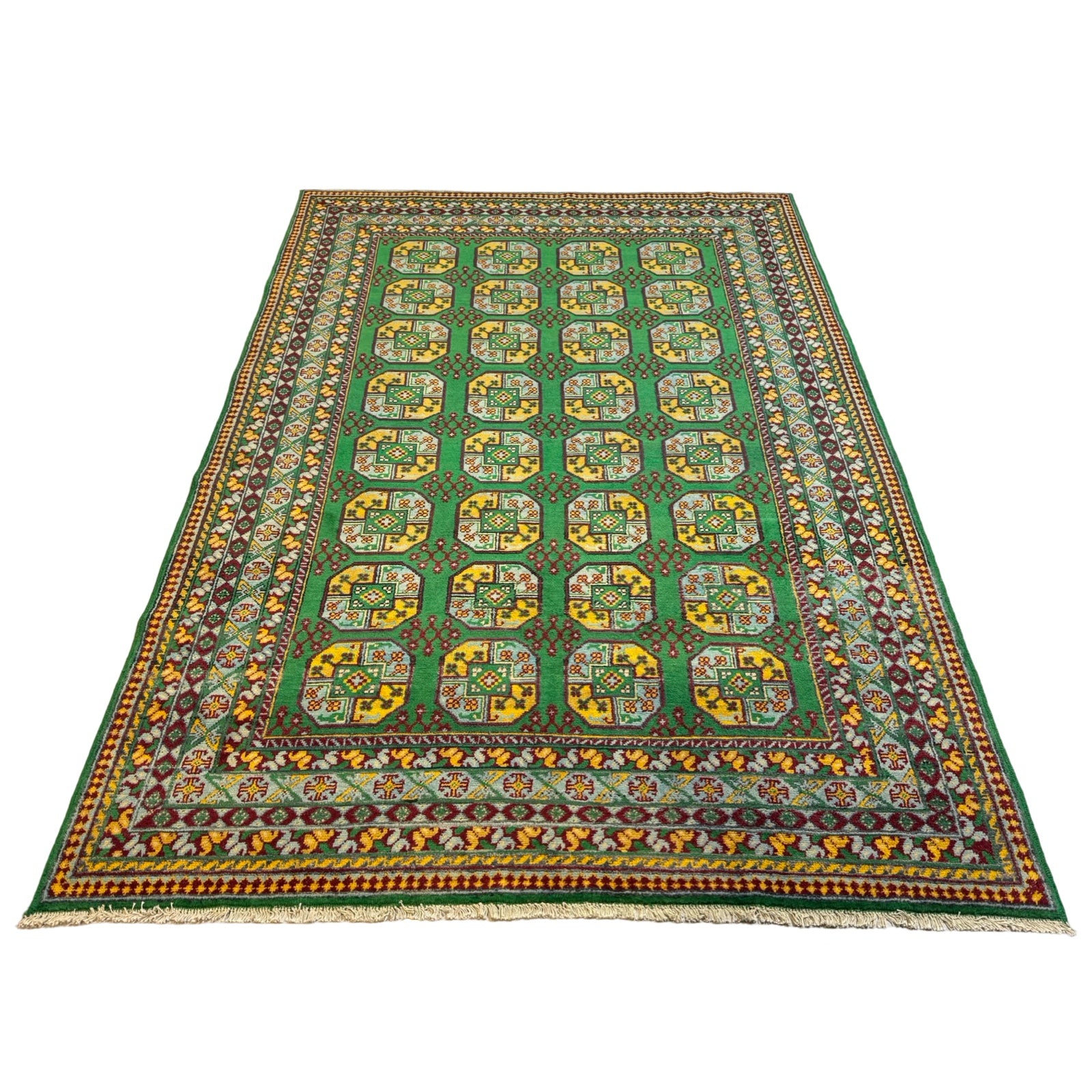 301 x 203 cm Hand-Knotted Afghan Akche Filpai Geometric Rug
