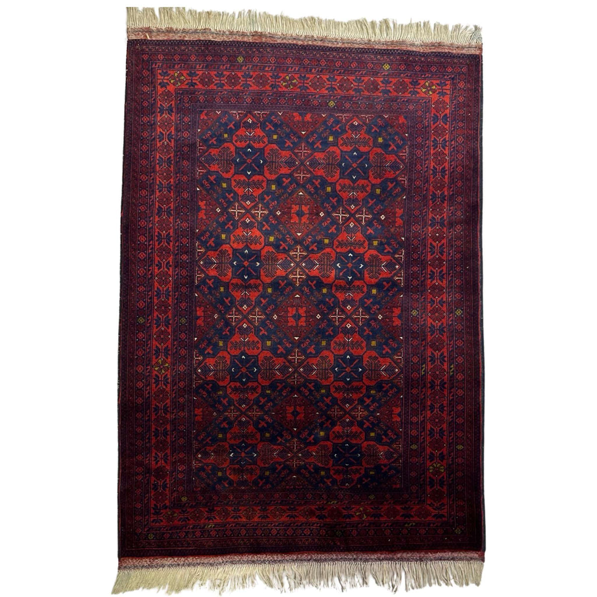 150 x 100 cm Hand Knotted Afghan Turkmen Biljik Rug