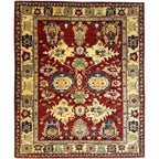 259 x 216 cm Hand Knotted Afghan Kazak Wool Rug