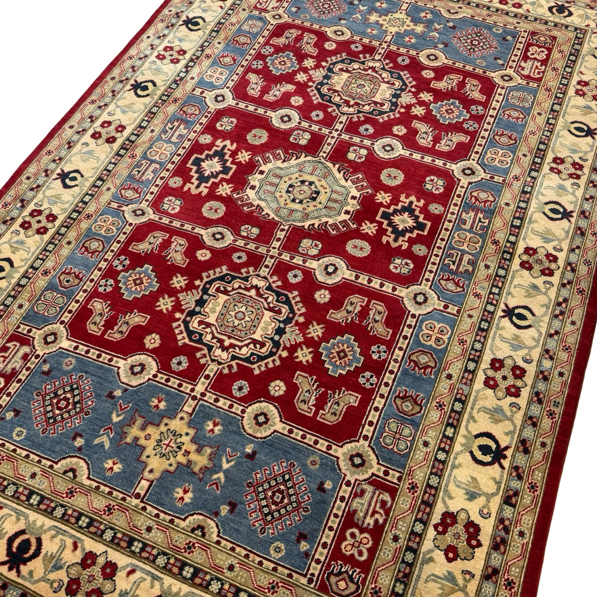 300 x 193 cm Hand Knotted Afghan Kazak Wool Rug