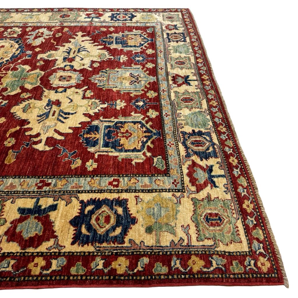 259 x 216 cm Hand Knotted Afghan Kazak Wool Rug