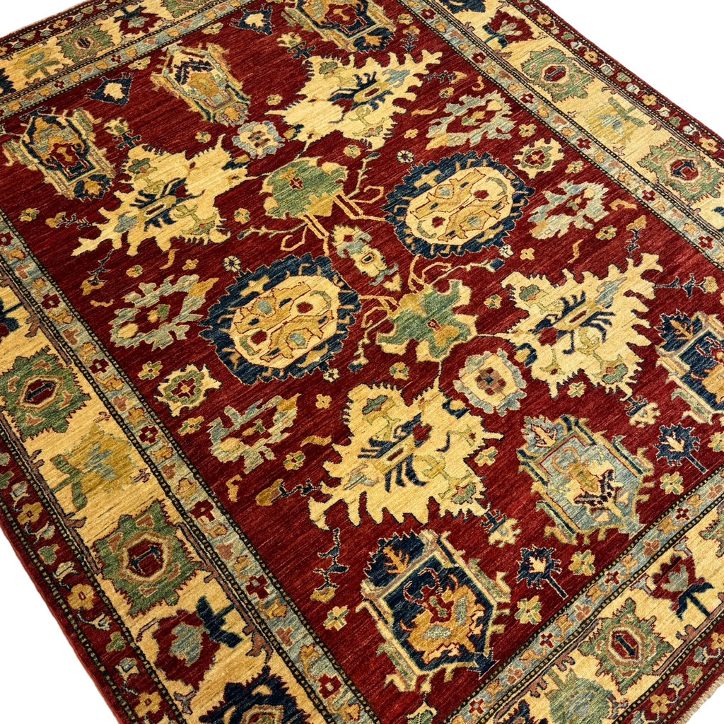 259 x 216 cm Hand Knotted Afghan Kazak Wool Rug