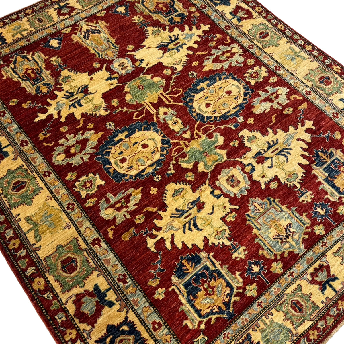 259 x 216 cm Hand Knotted Afghan Kazak Wool Rug