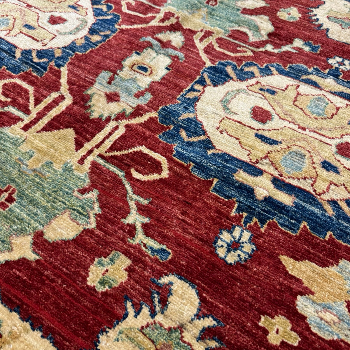 259 x 216 cm Hand Knotted Afghan Kazak Wool Rug