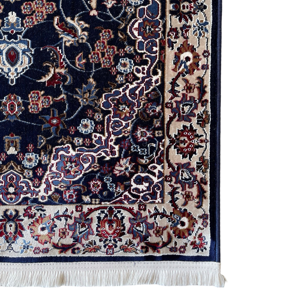800 x 80cm Persian Kashan, Navy Runner Rug