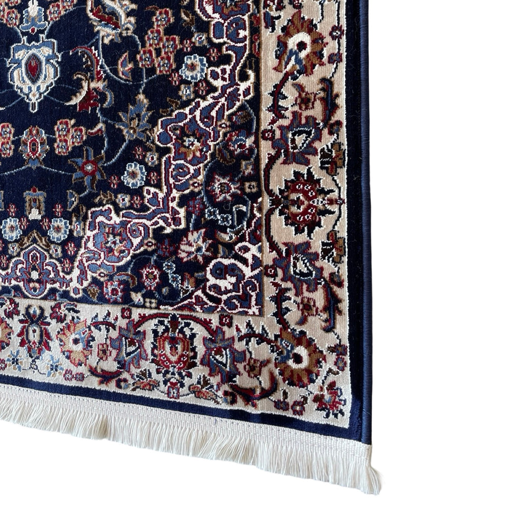 800 x 80cm Persian Kashan, Navy Runner Rug