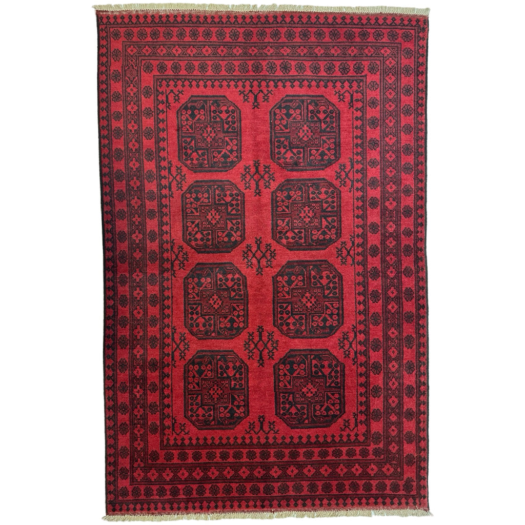 235 x 151 cm Hand Knotted Afghan Akche – Wool Rug