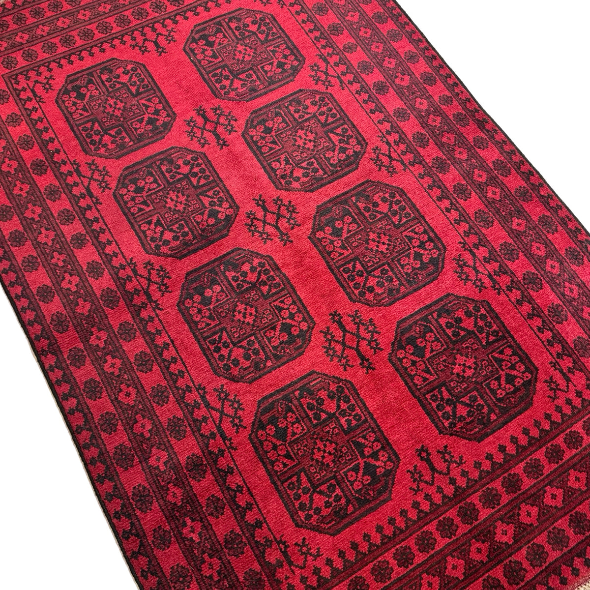 235 x 151 cm Hand Knotted Afghan Akche – Wool Rug