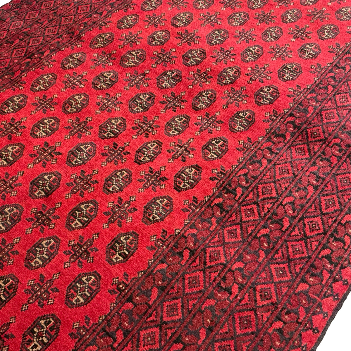 292 x 195 cm Hand Knotted Afghan Akche Bokhara – Wool Rug