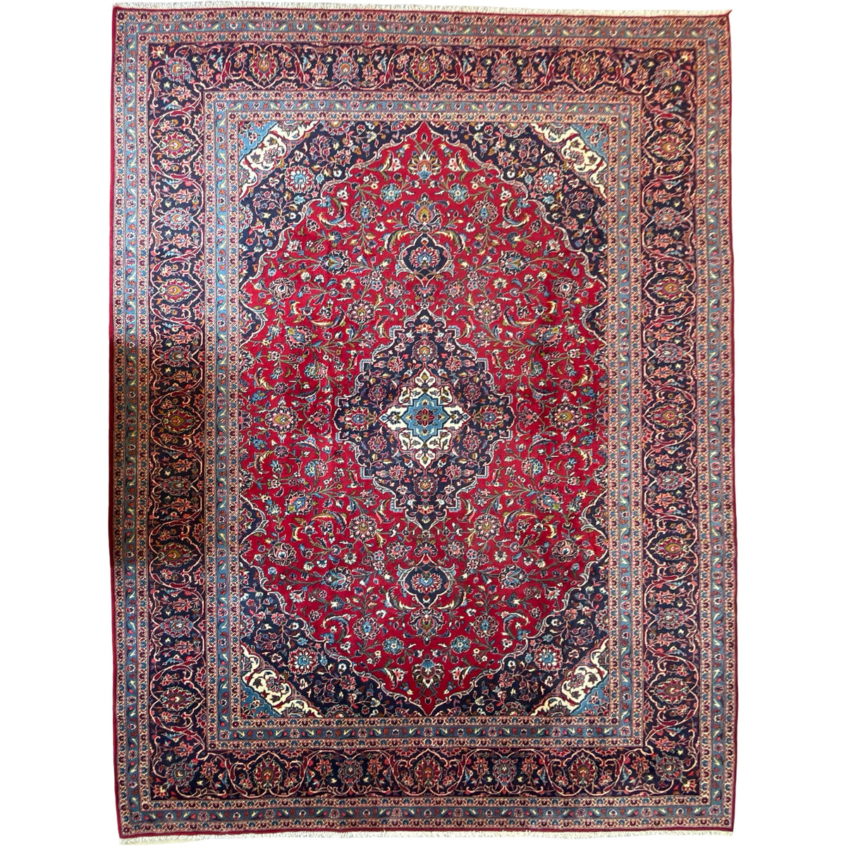 414 x 289 cm Hand Knotted Persian Kashan – Wool Rug