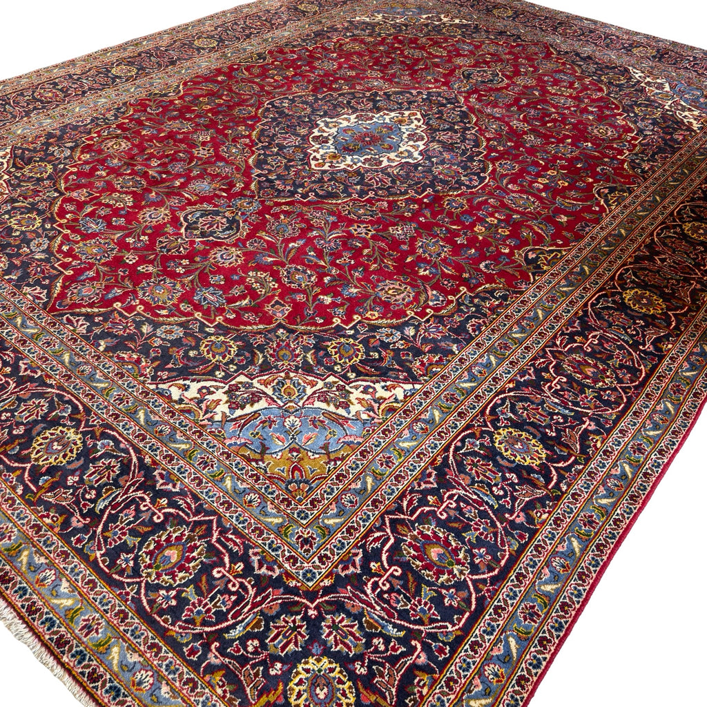 380 x 295 cm Hand Knotted Persian Kashan – Wool Rug