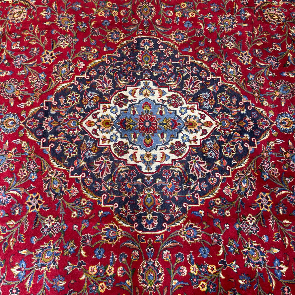 380 x 295 cm Hand Knotted Persian Kashan – Wool Rug