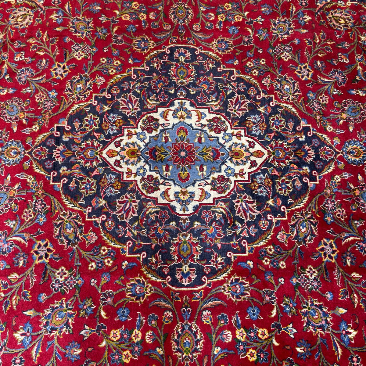 380 x 295 cm Hand Knotted Persian Kashan – Wool Rug