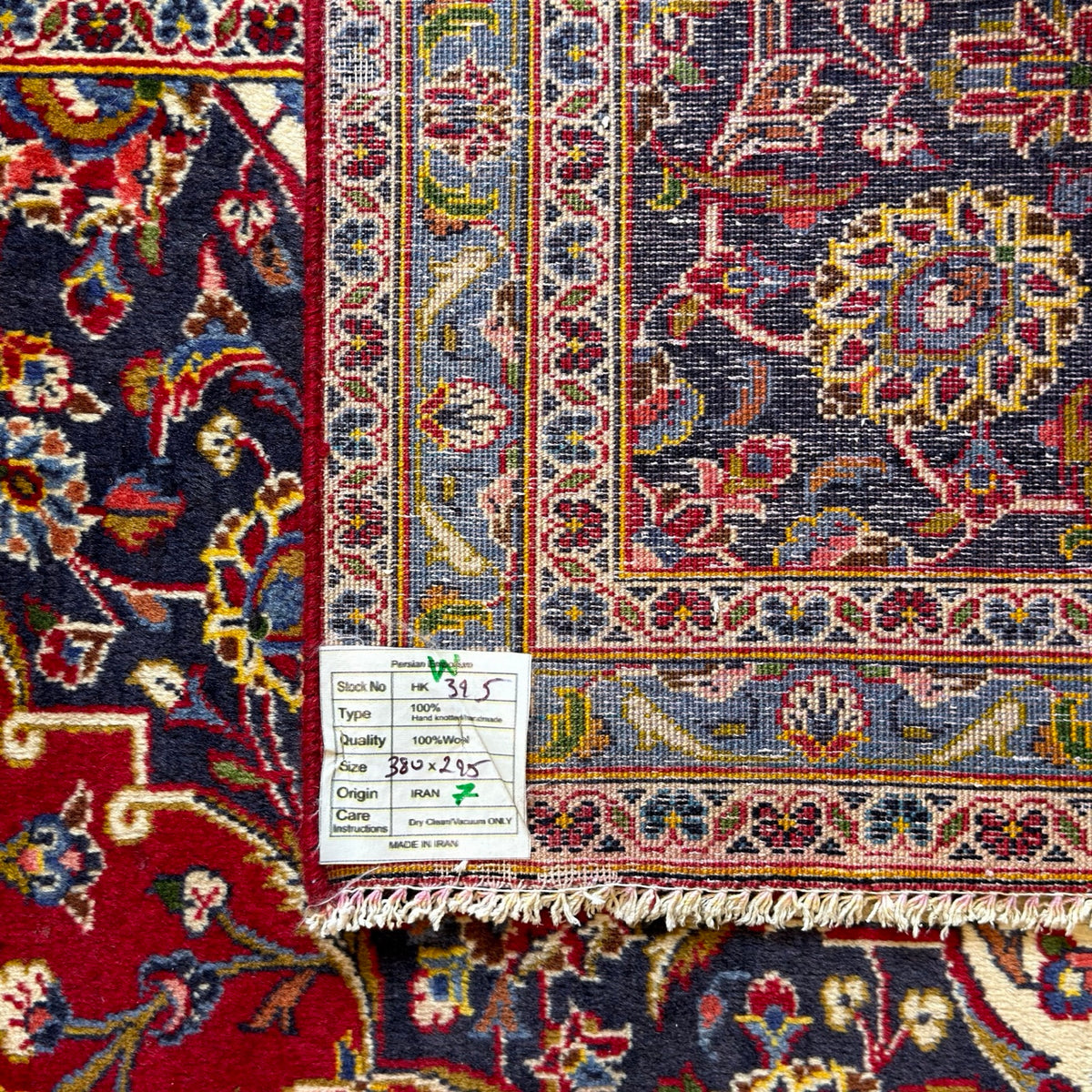 380 x 295 cm Hand Knotted Persian Kashan – Wool Rug