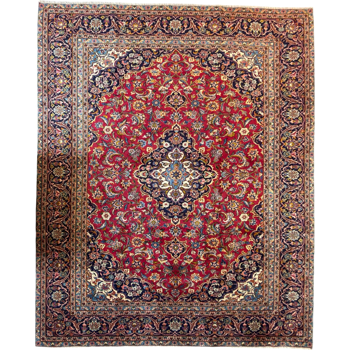367 x 243 cm Hand Knotted Persian Kashan – Wool Rug