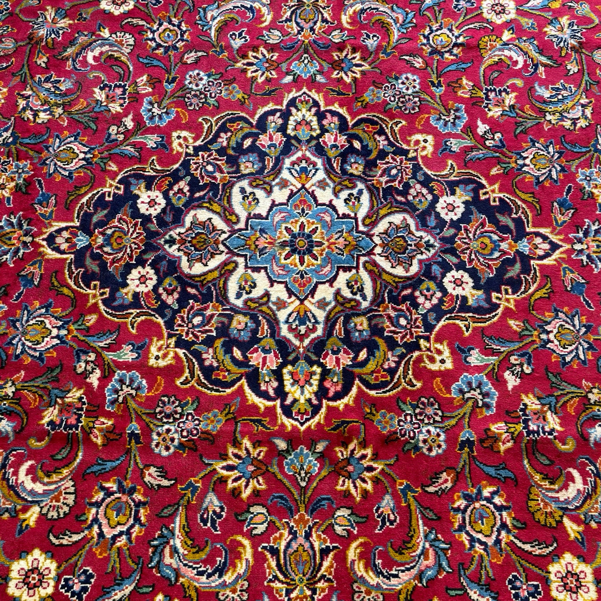 367 x 243 cm Hand Knotted Persian Kashan – Wool Rug