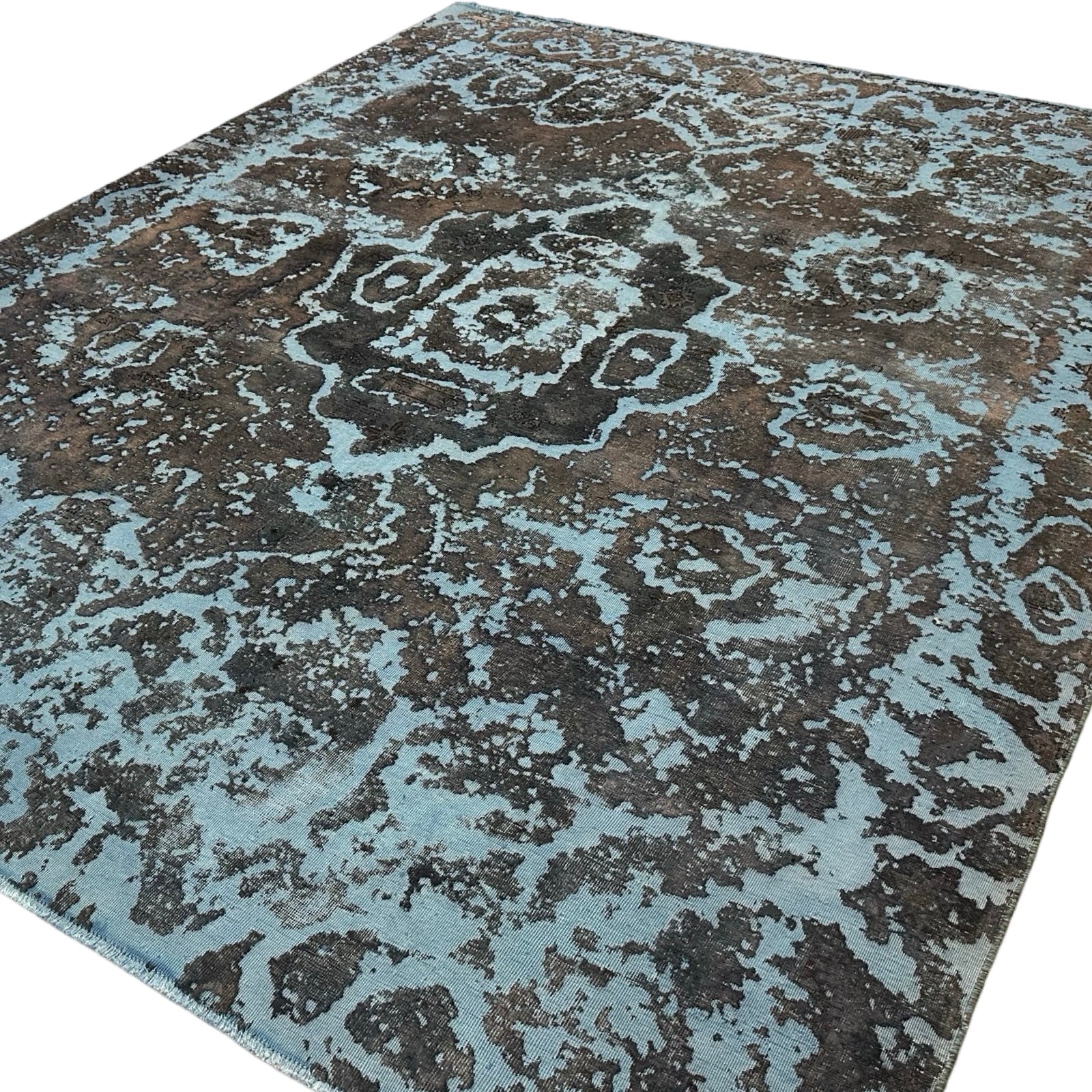 363 x 295 cm Hand-Knotted Ultra Vintage Persian Wool Rug