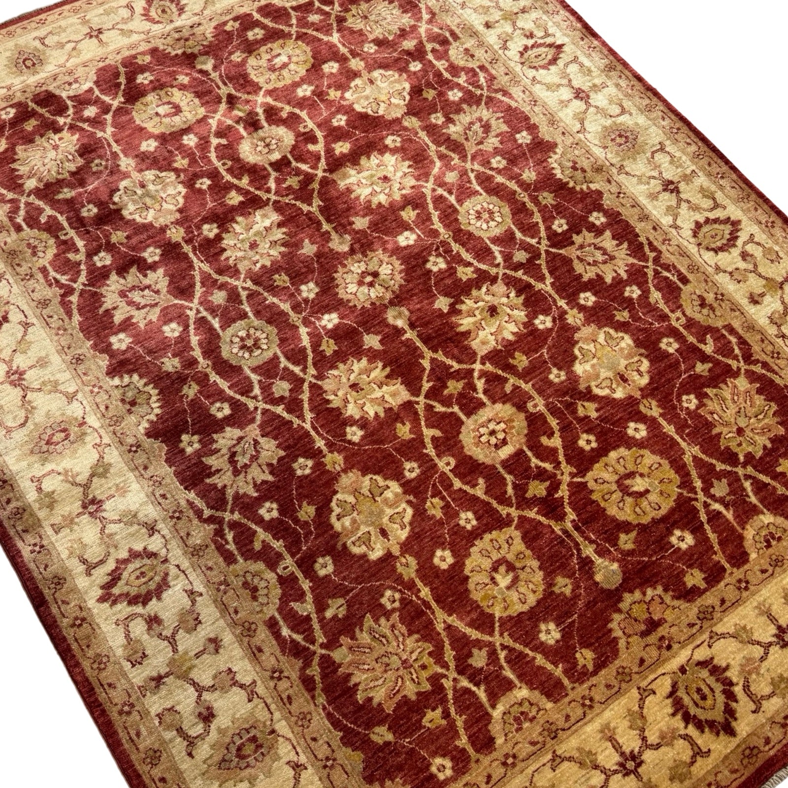 228 x 175 cm Afghan Chobi Ziegler Hand-Knotted Wool Rug