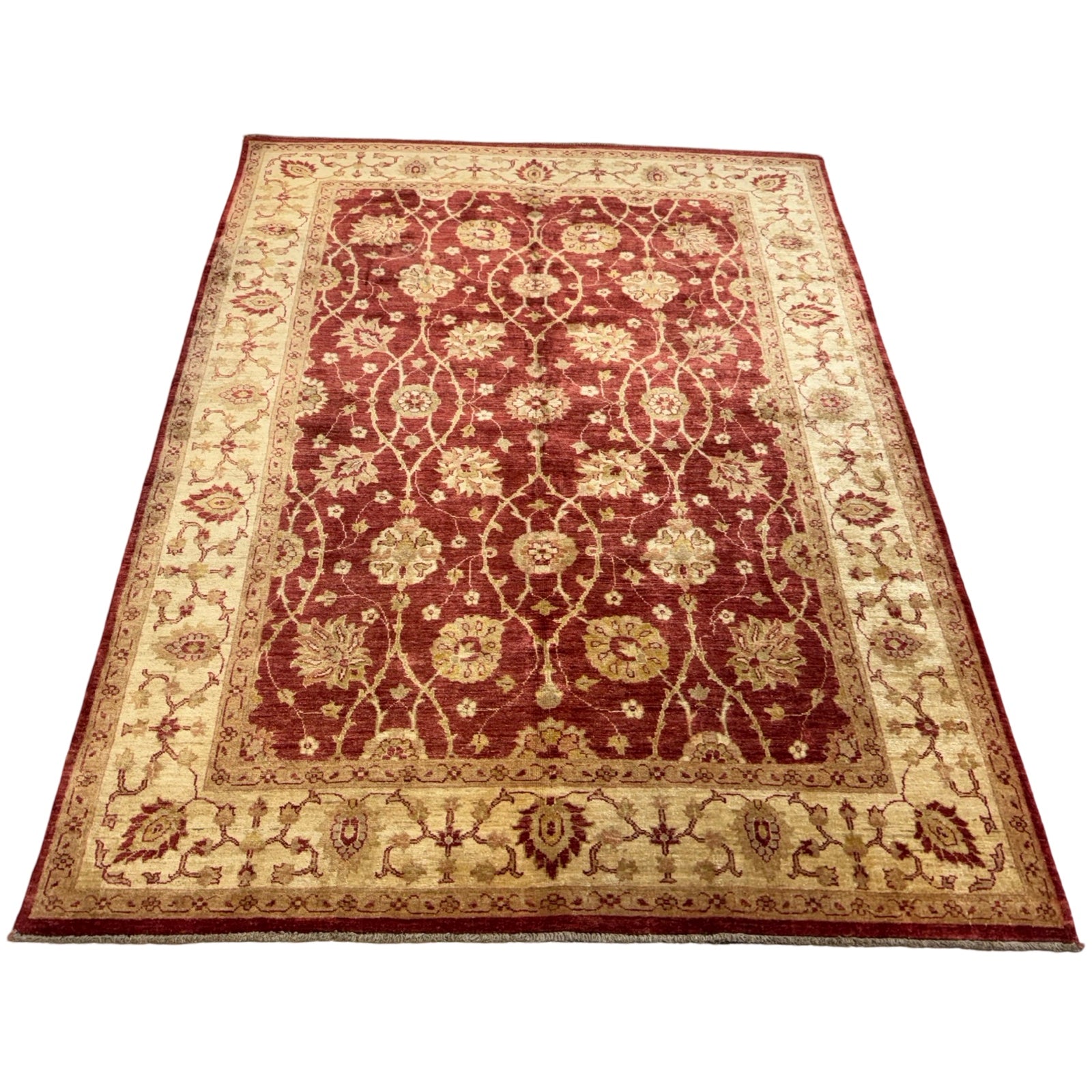 228 x 175 cm Afghan Chobi Ziegler Hand-Knotted Wool Rug